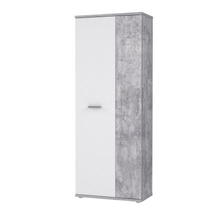 Komoda/Ormarić za cipele SIMO bijela/siva beton
