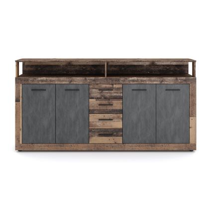 Komoda RUNA 190x96x32 cm tamno smeđa/antracit