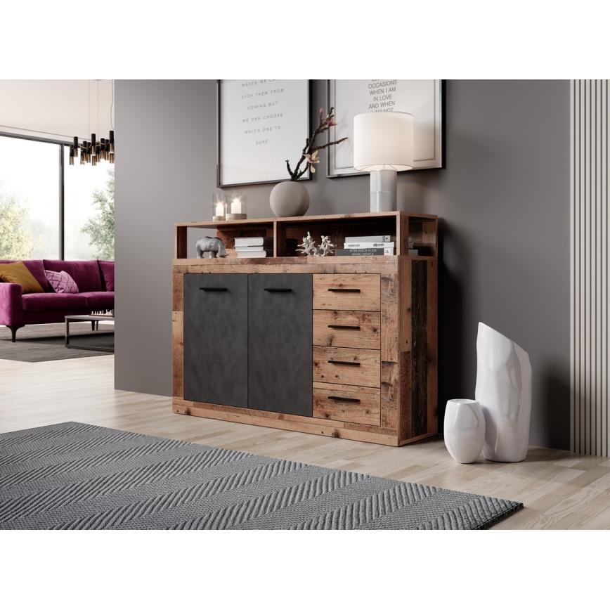 Komoda RUNA tamno smeđa/antracit