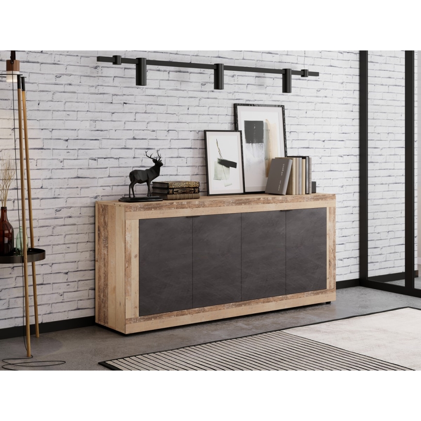 Komoda RUNEA svijetlo smeđa/antracit