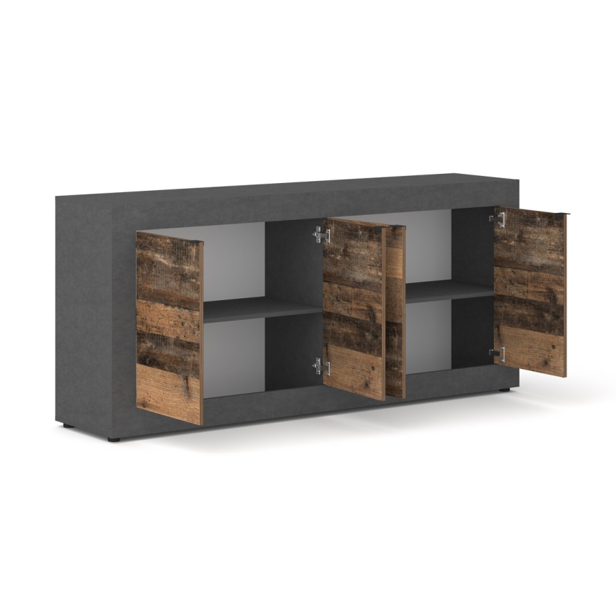 Komoda RUNEA tamno smeđa/antracitna