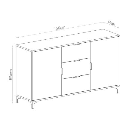 Komoda s ladicama i vratima LORA bež