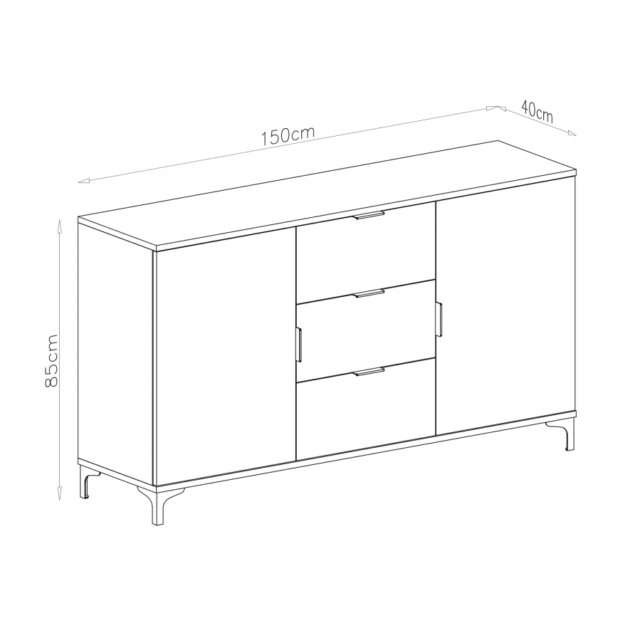 Komoda s ladicama i vratima LORA bež