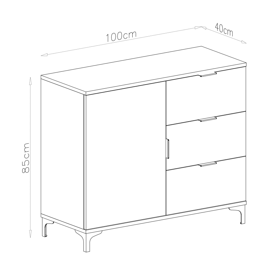 Komoda s ladicama LORA, bež