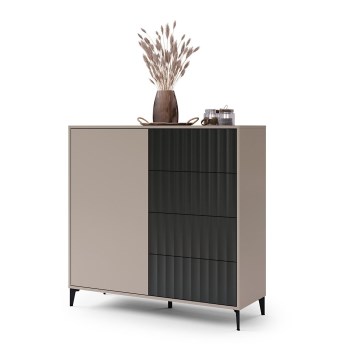 Komoda s ladicama RONJA taupe/crna