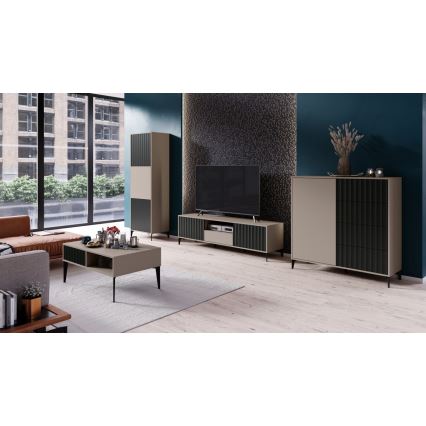 Komoda s ladicama RONJA taupe/crna