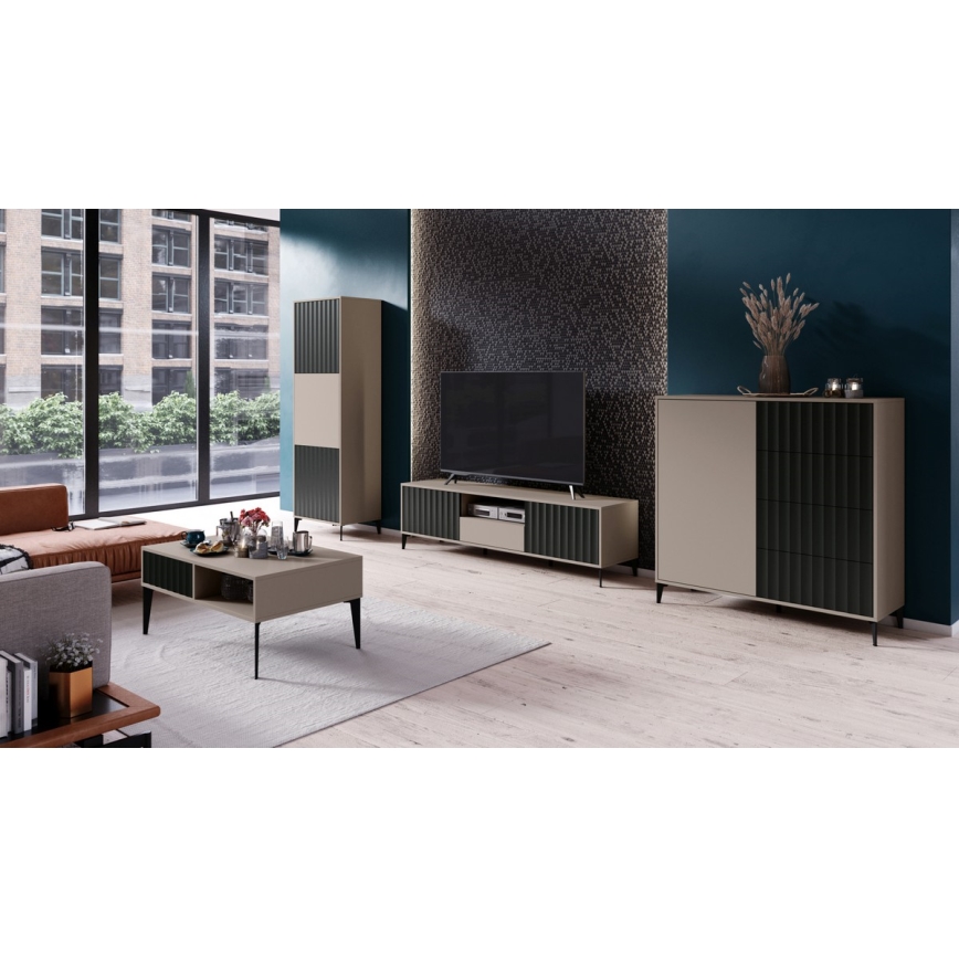 Komoda s ladicama RONJA taupe/crna