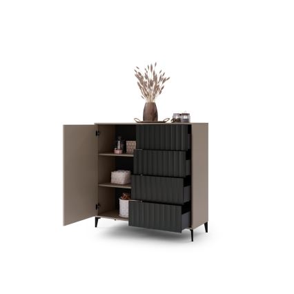 Komoda s ladicama RONJA taupe/crna