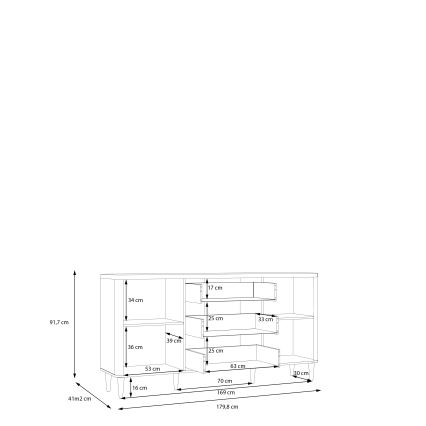 Komoda s ladicama VIRO smeđa/bež