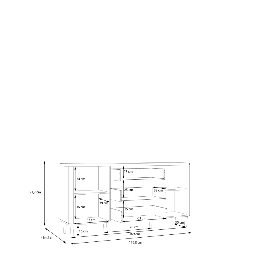 Komoda s ladicama VIRO smeđa/bež