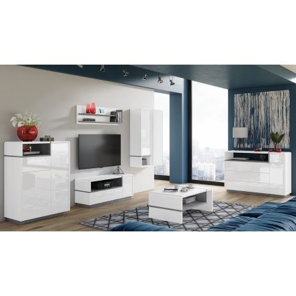 Komoda s ladicom FRED bijela/siva