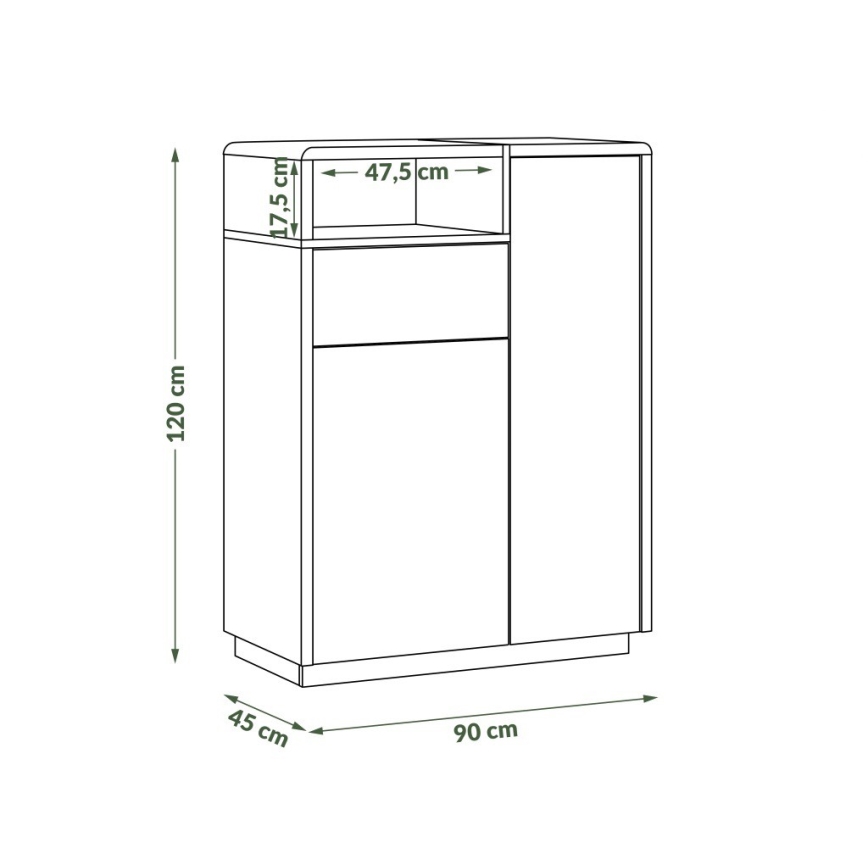 Komoda s ladicom FRED bijela/siva