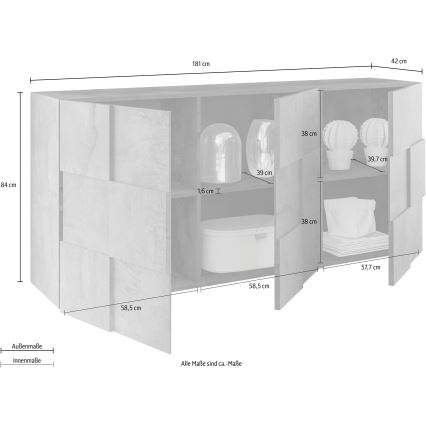 Komoda SERIAN sivi beton