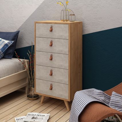 Komoda SPANZE 103x50 cm smeđa/siva