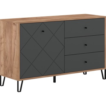 Komoda SULA hrast craft/crna