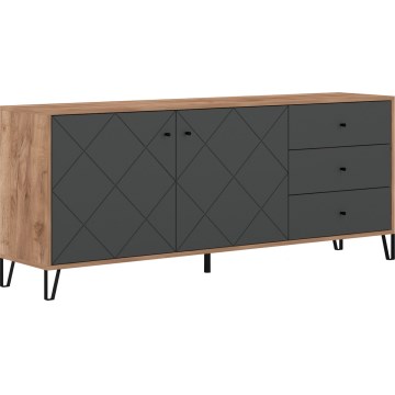 Komoda SULA hrast craft/crna