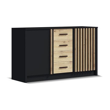 Komoda TAYLER crna/hrast craft