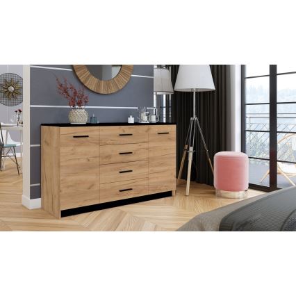 Komoda TAYLER hrast craft/crna