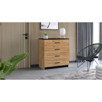 Komoda TIMON hrast craft/crna