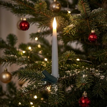 KOMPLET 10x božićnih LED dekoracija s mogućnošću prigušivanja LED/1xAAA 15 cm topla bijela svijeća + daljinski upravljač