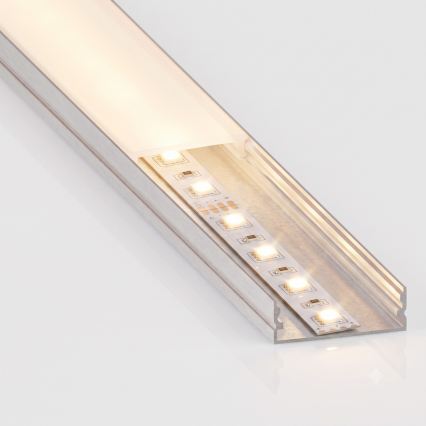 Komplet 1x LED traka sa senzorom pokreta FLEX LED/3,6W/4xAA 2 m + 2x ugradbeni profil 1 m srebrna/bijela