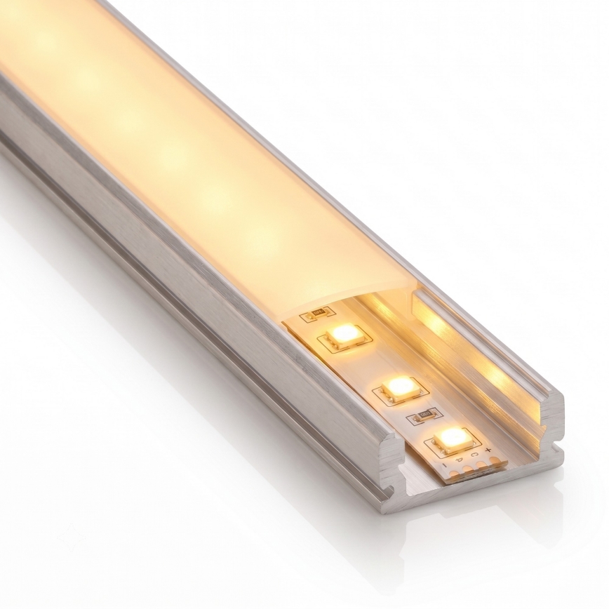 SET 1x LED traka sa senzorom pokreta FLEX LED/3,6W/4xAA 2 m + 2x ugradbeni profil 1 m srebrna/bijela