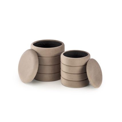 Komplet 2 taburea PAX, Ø 33/40 cm, taupe