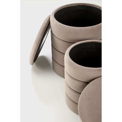 Komplet 2 taburea PAX, Ø 33/40 cm, taupe