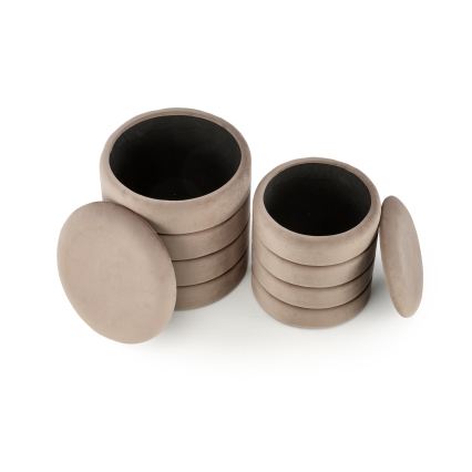 Komplet 2 taburea PAX, Ø 33/40 cm, taupe