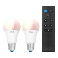 KOMPLET 2x LED RGBW žarulja A60 s mogućnošću prigušivanja E27/9W/230V 2200-6500K Wi-Fi + daljinski upravljač - WiZ