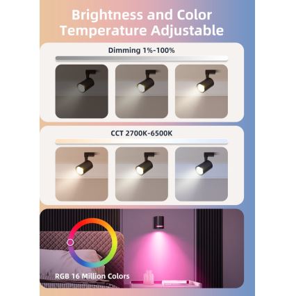 Komplet 2x LED RGBW prigušljivih žarulja MESH GU10/6,5W/230V 2700-6500K Wi-Fi - Aigostar