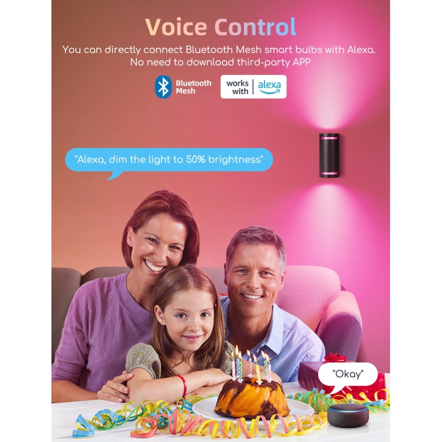 Komplet 2x LED RGBW prigušljivih žarulja MESH GU10/6,5W/230V 2700-6500K Wi-Fi - Aigostar