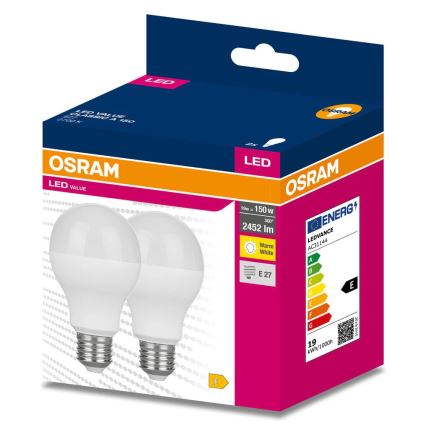 Komplet 2x LED žarulja VALUE CLASSIC E27/19W/230V 2700K - Osram