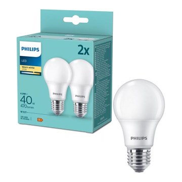 Komplet 2x LED žarulje Philips A60 E27/4,9W/230V 2700K