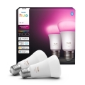 KOMPLET 2x LED žarulje s mogućnošću prigušivanja Philips Hue WHITE AND COLOR AMBIANCE E27/8,1W/230V 1000-20000K