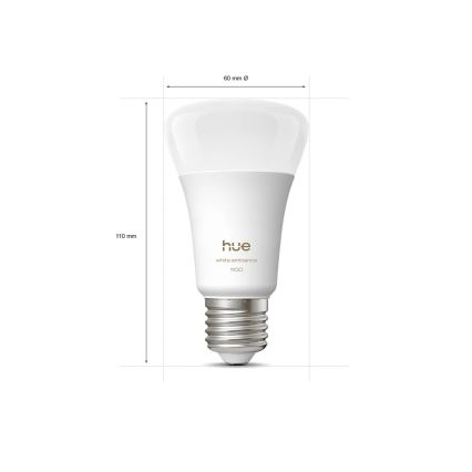 KOMPLET 2x prigušiva LED žarulja Philips Hue WHITE AMBIANCE E27/8,1W/230V 1000-20000K
