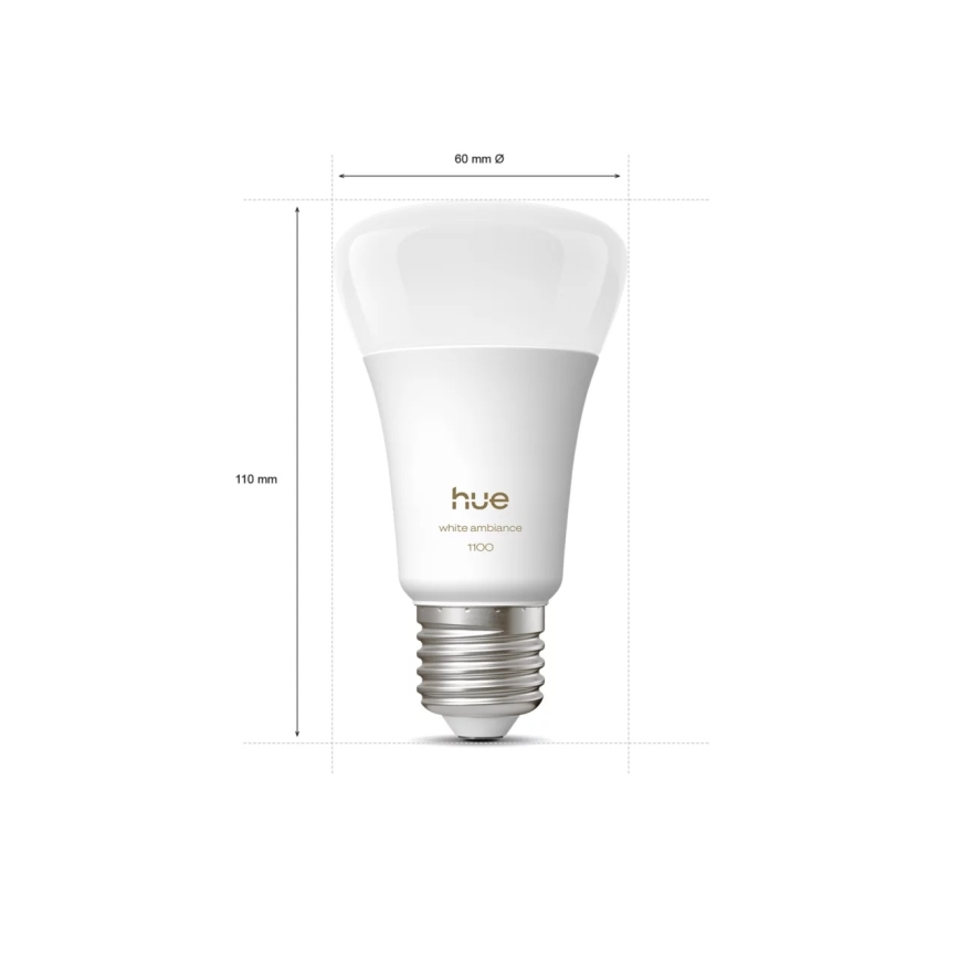 KOMPLET 2x prigušiva LED žarulja Philips Hue WHITE AMBIANCE E27/8,1W/230V 1000-20000K