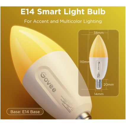 SET 2x LED RGBWW prigušivačka žarulja MATTER E14/5W/230V 2700-6500K Wi-Fi - Govee