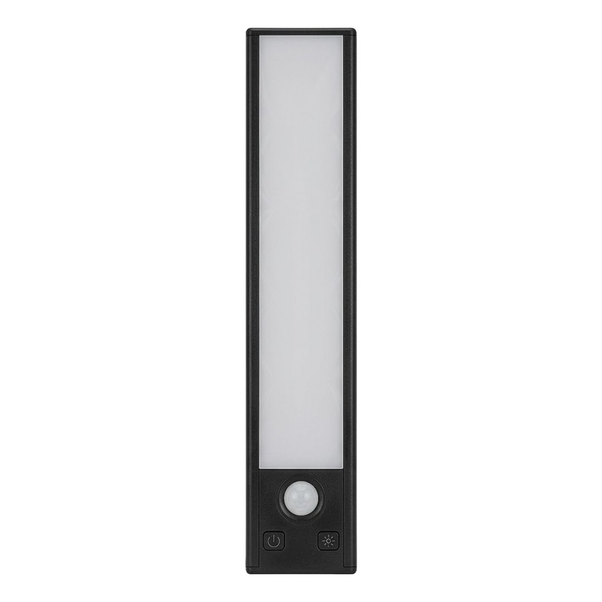 SET 2x LED punjivo osvjetljenje za namještaj sa senzorom pokreta i sumraka VIRO LED/1,2W/3,7V 800 mAh 3000/4000/6500K 30 cm crna