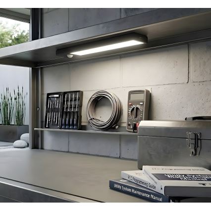 SET 2x punjiva LED rasvjeta za namještaj sa senzorom pokreta i sumraka VIRO LED/1W/3,7V 800 mAh 3000/4000/6500K 20 cm crna