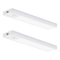 Komplet 2x punjivih LED svjetala za namještaj s senzorom pokreta i sumraka VIRO LED/1W/3,7V 800 mAh 3000/4000/6500K 20 cm bijela