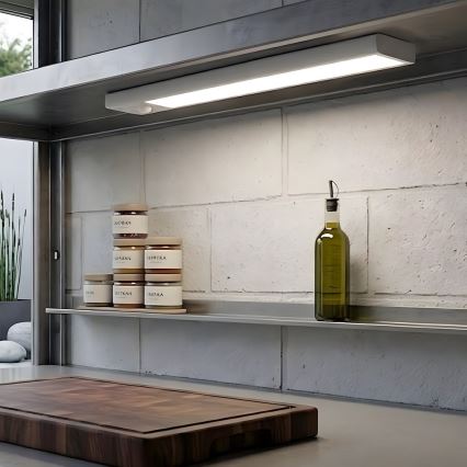 Komplet 2x punjiva LED rasvjeta za namještaj s senzorom pokreta i sumraka VIRO LED/1,2W/3,7V 800 mAh 3000/4000/6500K 30 cm bijela