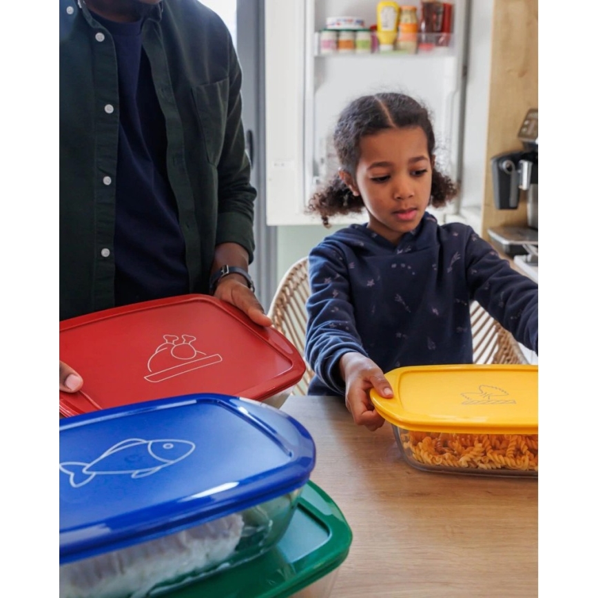 Komplet 2x staklenih posuda za hranu PYREX 1,2/2,5 l