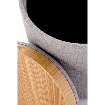 Komplet 2x tabure AVIKO, Ø 38/45 cm, siva/bež