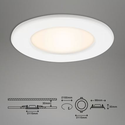 Komplet 3x LED ugradna stropna svjetiljka za kupaonicu LED/6W/230V 3000K IP44 bijela