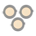 Komplet 3x LED ugradnih kupaonskih svjetiljki LED/6W/230V IP44, srebrne