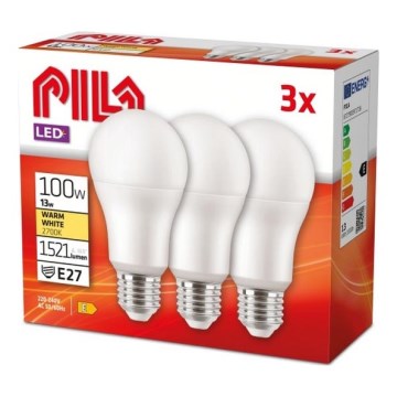 Komplet 3x LED žarulja Philips Pila E27/13W/230V 2700K