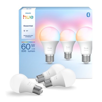 Komplet 3x LED žarulja s prigušivanjem Philips Hue White And Color Ambiance Essential E27/8W/230V 2200-6500K