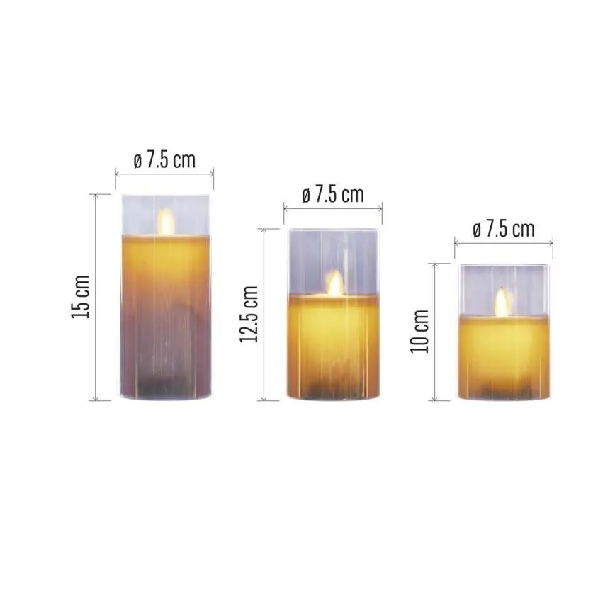 Komplet 3× LED svijeće — napajanje 6×AA