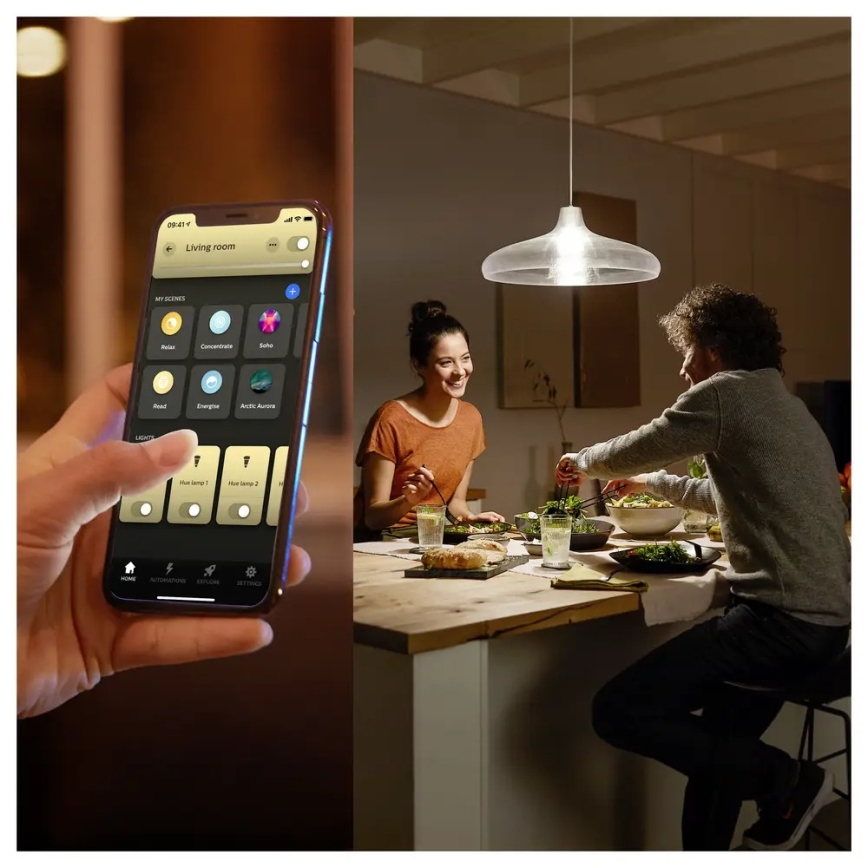 KOMPLET 4x LED prigušivačkih žarulja Philips Hue WHITE E27/7W/230V 2700K